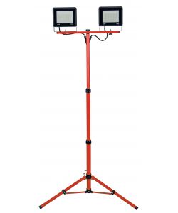 Valex Proiettore LED Faro Da Cantiere Fredda 2x50W Treppiede Regolabile