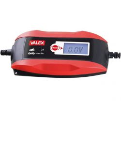 Valex Caricabatteria LCD per Batterie 6V 12V Rosso - Manutentore di Carica