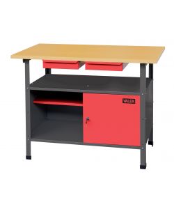 Valex Banco da Lavoro Rosso 2 Cassetti 120x60x85h cm Acciaio Verniciato