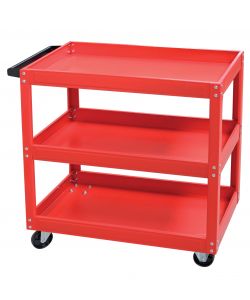 Valex Carrello Porta Attrezzi Rosso 3 Ripiani con Ruote Piroettanti