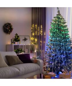 GIOCOPLAST Tenda luminosa LED RGB per albero Natale 180cm 204 LED