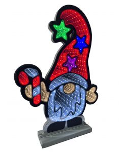 Gnomo Luminoso 60 cm con Luce LED Multicolore per Esterni e Interni
