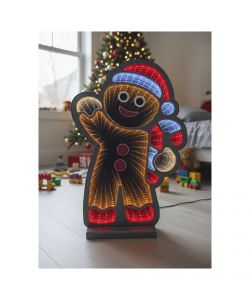 Omino di Pan di Zenzero - Figura Natalizia Led Multicolor 60x42cm