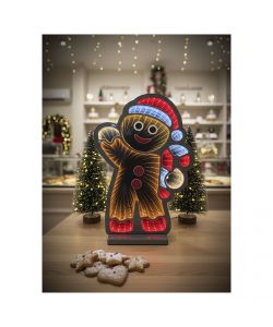 Omino di Pan di Zenzero - Figura Natalizia Led Multicolor 60x42cm
