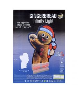 Omino di Pan di Zenzero - Figura Natalizia Led Multicolor 60x42cm