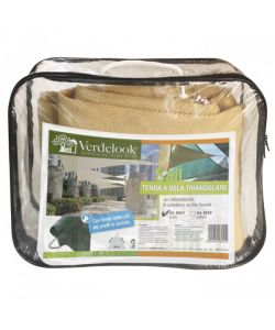 Verdelook Vela da Giardino Triangolare Beige 3,6x3,6x3,6m con Anelli