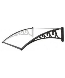 Pensilina Trasparente 100x80 cm in Policarbonato Nero - Facile Montaggio