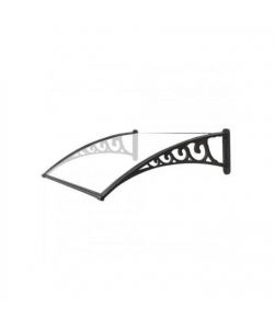 Pensilina Trasparente 100x80 cm in Policarbonato Nero - Facile Montaggio