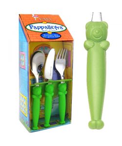 Posate Acciaio Verde Pz 3 Baby Pappallegra Eme