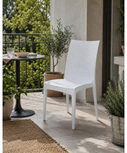 Sedia Rattan Bistrot Bianca