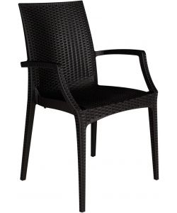 Sedia Rattan Bistrot con braccioli Antracite