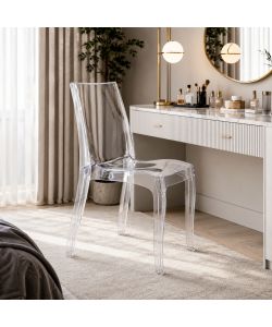 Cristal Light Sedia Trasparente Elegante per Arredamento Moderno 50x54x84 cm