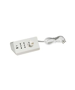 Bticino Multipresa Bianca - con 2 Prese 2P+T - 1 Presa Shucko + 2 USB