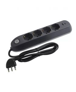 Multipresa Grigia 4 standard 2 USB