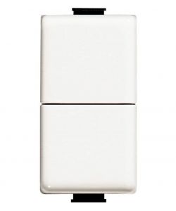 Pulsante doppio interbloccato Matix bianco