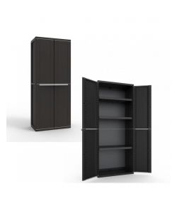 J-Line Set Armadietti da Esterno Grigio - Armadio Alto e Basso - 68x37,5cm
