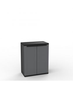 Terry Armadio Tuttopiani e Armadio Basso Grigio - Set in Plastica 68x37.5x h 85-163.5 cm