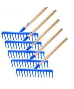 Agef Rastrello 14 Denti Curvi - Manico Faggio Naturale - 130 cm