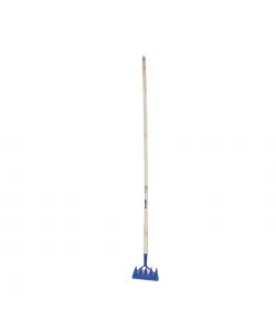 Agef Rastrello Estirpatore con Manico in Faggio 150 cm e Testa in Acciaio - Ideale per Diserbo Facile
