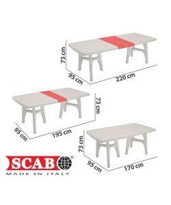 Tavolo President in Resina Allungabile - Bianco - 220x95 cm