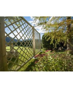Grigliato diagonale conifera impregnato per giardino 100x180 cm - Maglia 9x9 cm