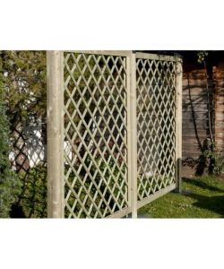 Grigliato diagonale conifera impregnato per giardino 100x180 cm - Maglia 9x9 cm