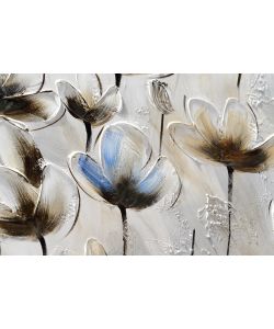 Bubola e Naibo Dipinto su Tela Fiori Beige 120x60 cm Decorazione Parete