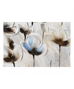 Bubola e Naibo Dipinto su Tela Fiori Beige 120x60 cm Decorazione Parete