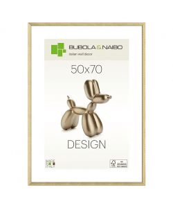Cornice rettangolare in legno oro 50x70 cm con vetro decorativo