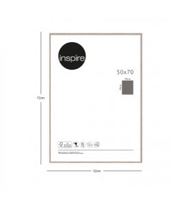 Cornice Portafoto 50x70 cm in Legno Bianco e Naturale Rettangolare
