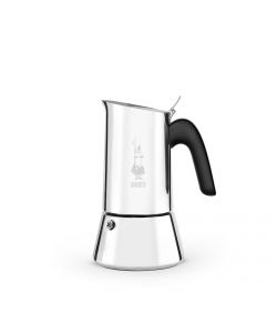 Bialetti Caffettiera Venus Inox Lucido con Manico Nylon Nero - 2 Tazze