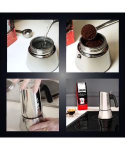 Bialetti Caffettiera Venus Inox Lucido con Manico Nylon Nero - 2 Tazze