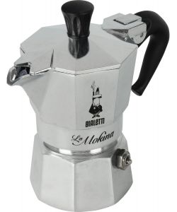 Bialetti Caffettiera Moka Express Restyling 1/2 Tazza Alluminio
