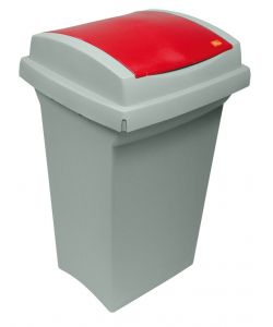 Ics Bidone per Rifiuti Coperchio Giallo 50L - Esterni - 43x39x68 cm