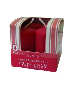 CERERIA DI GIORGIO Set 4 Candele Profumate Frutti Rossi 3x5.5 cm Rosso