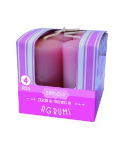 CERERIA DI GIORGIO Candele profumate Melrose Agrumi Rosa 4 Pz 3x5,5 cm