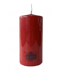 CERERIA DI GIORGIO Candela rotonda rossa 7x15 cm per decorazioni interni