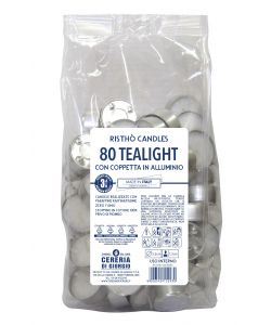 CERERIA DI GIORGIO Tealight Bianco 80 Pz Durata 3 Ore 3,6 cm Cilindrico