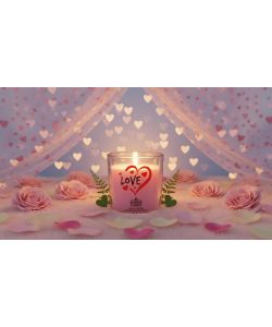 CERERIA DI GIORGIO Candela profumata Love rosa 7x7x8 cm vaniglia frutti bosco