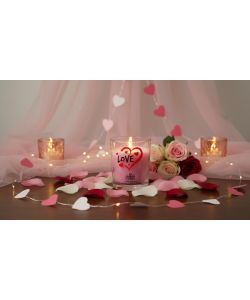 CERERIA DI GIORGIO Candela profumata Love rosa 7x7x8 cm vaniglia frutti bosco
