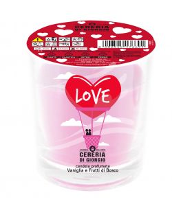 CERERIA DI GIORGIO Candela profumata Love rosa 7x7x8 cm vaniglia frutti bosco