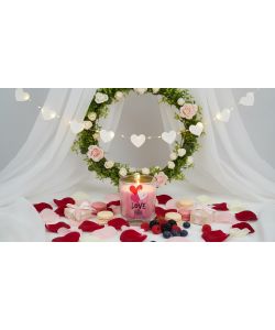 CERERIA DI GIORGIO Candela profumata Love rosa 7x7x8 cm vaniglia frutti bosco