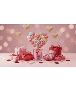 CERERIA DI GIORGIO Candela profumata Love rosa 7x7x8 cm vaniglia frutti bosco