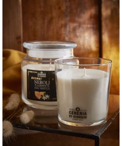 CERERIA DI GIORGIO Candela profumata giara 10x10 cm cera vegetale gialla Neroli