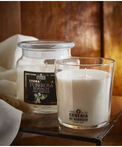Cereria di Giorgio Candela profumata giara 10x10 cm rosa Tuberosa 80 ore
