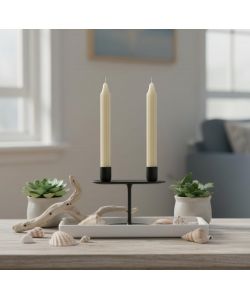 CERERIA DI GIORGIO Candele decorative scanalate 25 cm avorio set 2 pz