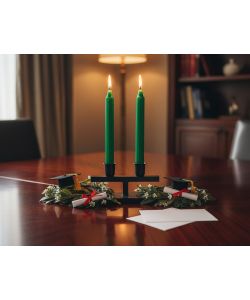 CERERIA DI GIORGIO Candele Doriche Verde Scuro 25 cm - Set 2 Pz