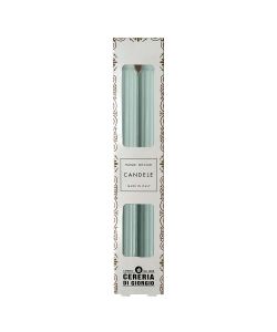 CERERIA DI GIORGIO Candele decorative scanalate 25 cm verde vintage - 2 pz