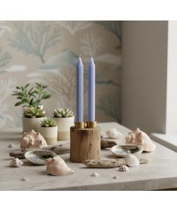 CERERIA DI GIORGIO Set 2 Candele Decorative Scanalate Lavanda 25 cm