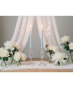 CERERIA DI GIORGIO Candele decorative scanalate 25 cm Dusty Blu 2 pz